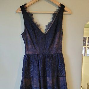 BCBGMax Azria Navy Blue Lace Dress